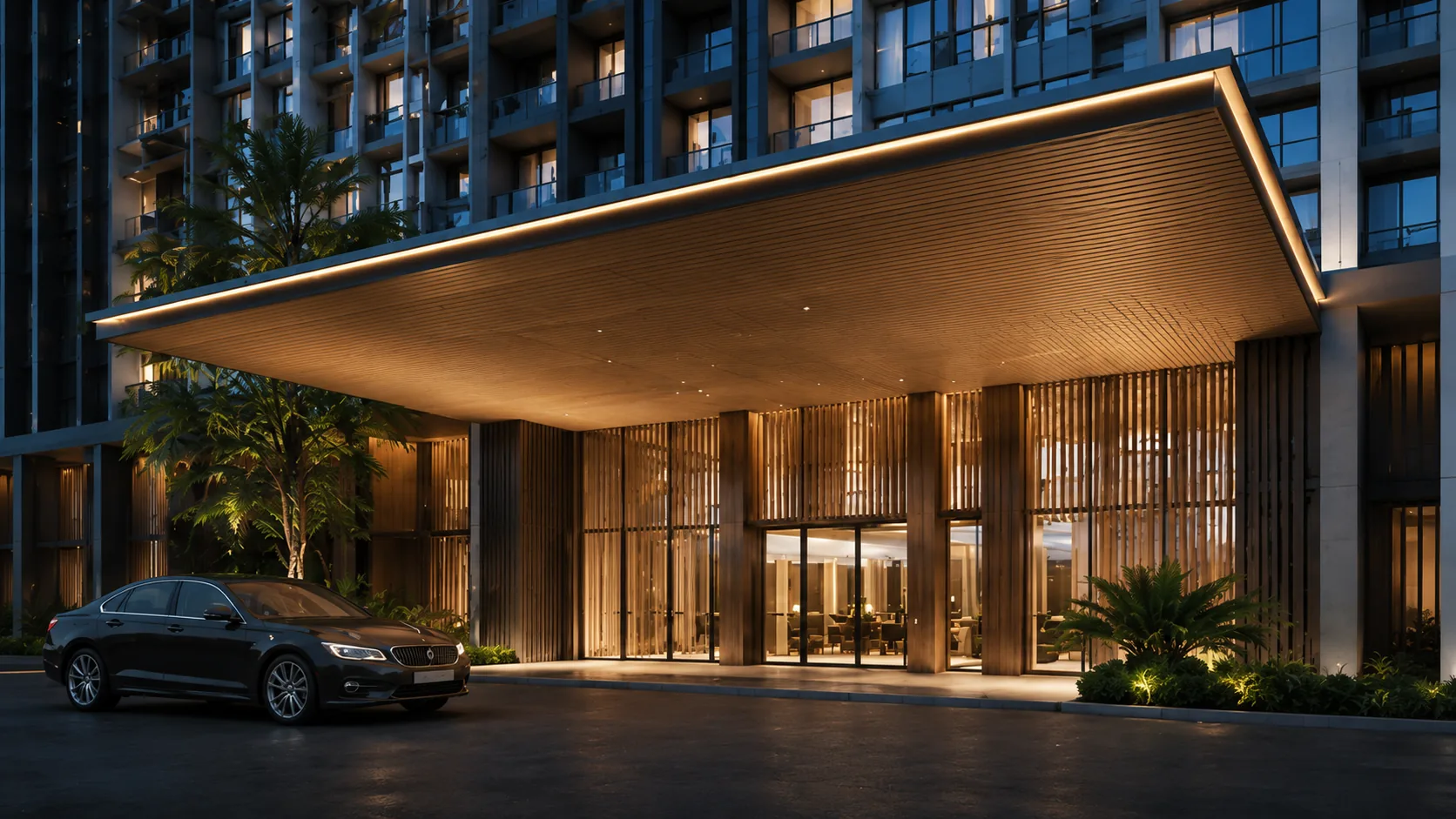 Grand residential arrival